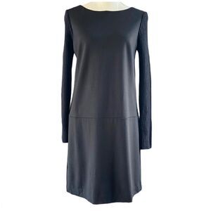 LOFT Black Drop Waist Knit Sleeve Dress 4